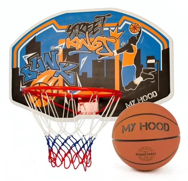 My Hood - basketball hoop with backboard and ball